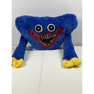 Poppy Playtime Huggy Wuggy Plush Pillow Head Blue Fuzzy Horror Game Decor